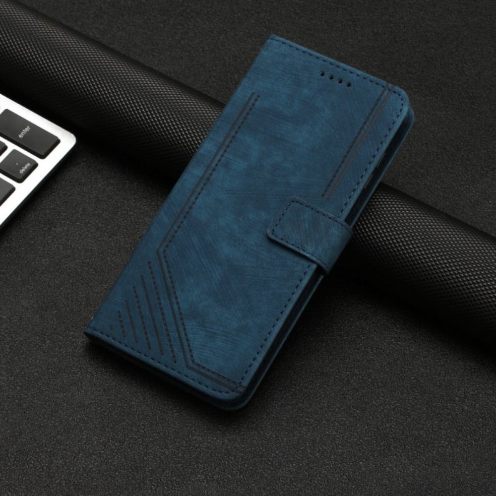 Kožený Kryt Oppo Reno 11 Pro 5g Páskové Čáry