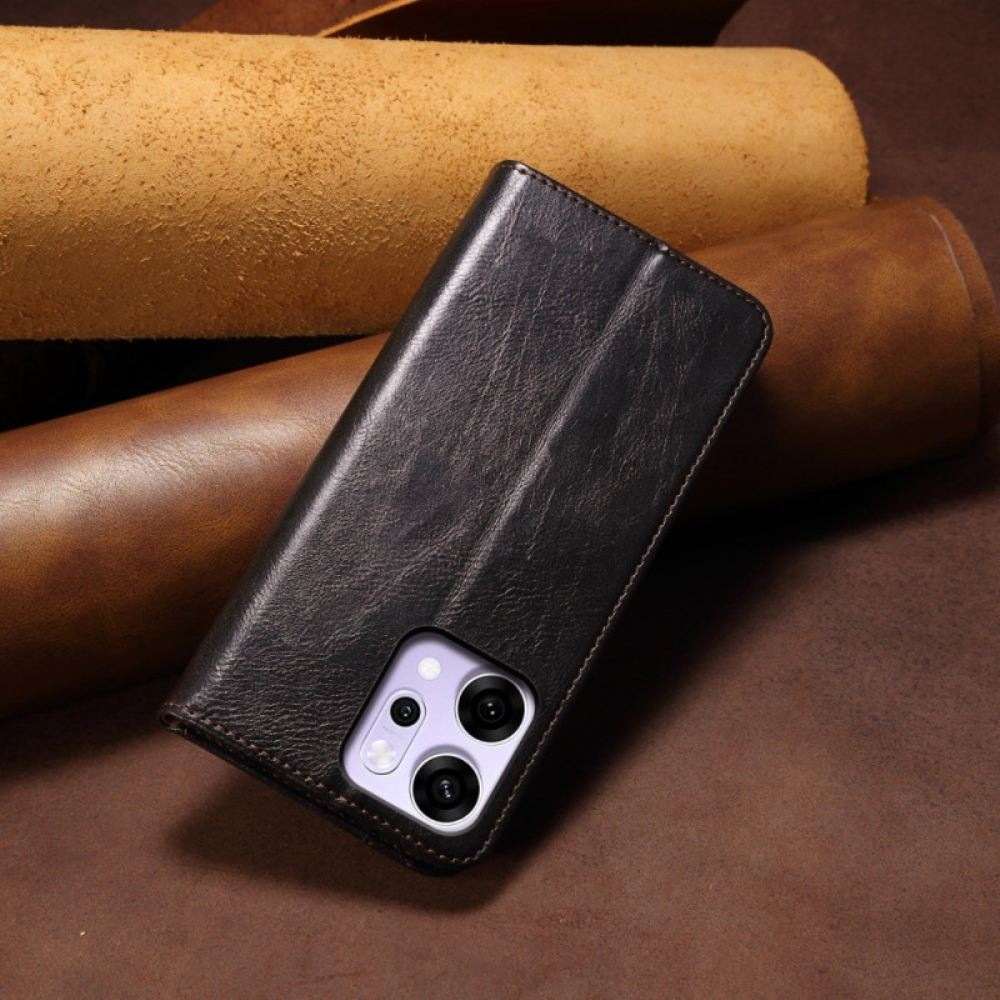 Kožené Pouzdro Oppo Reno 14 5g Kryty Na Mobil Voskovaná Umělá Kůže