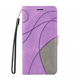 Kožený Kryt Oppo Reno 14 5g Dvoubarevná Vlnovka