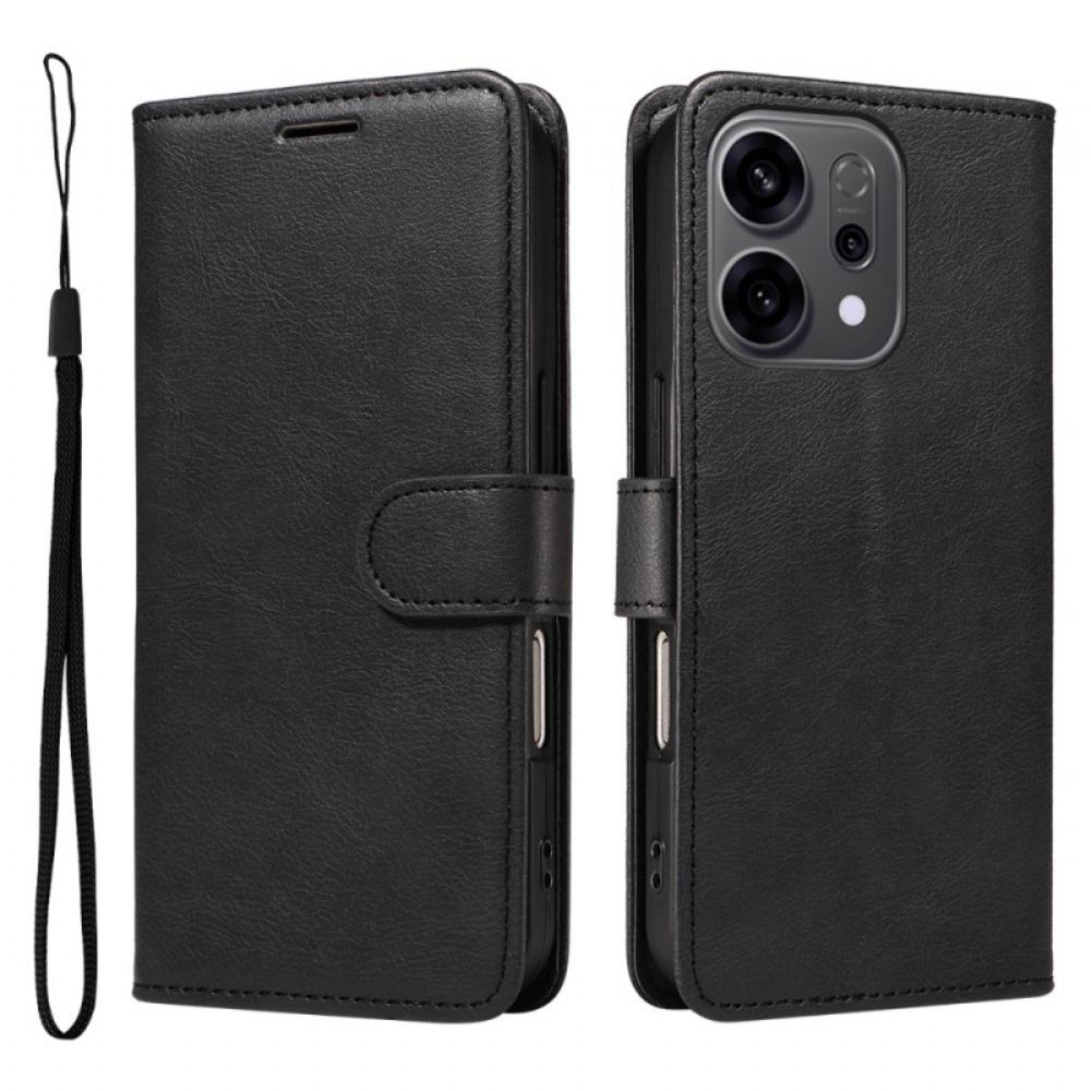 Kožený Kryt Oppo Reno 14 5g Jednobarevný Řemínek