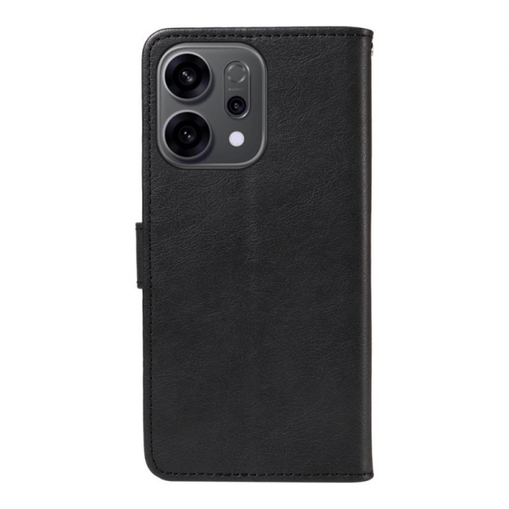 Kožený Kryt Oppo Reno 14 5g Jednobarevný Řemínek