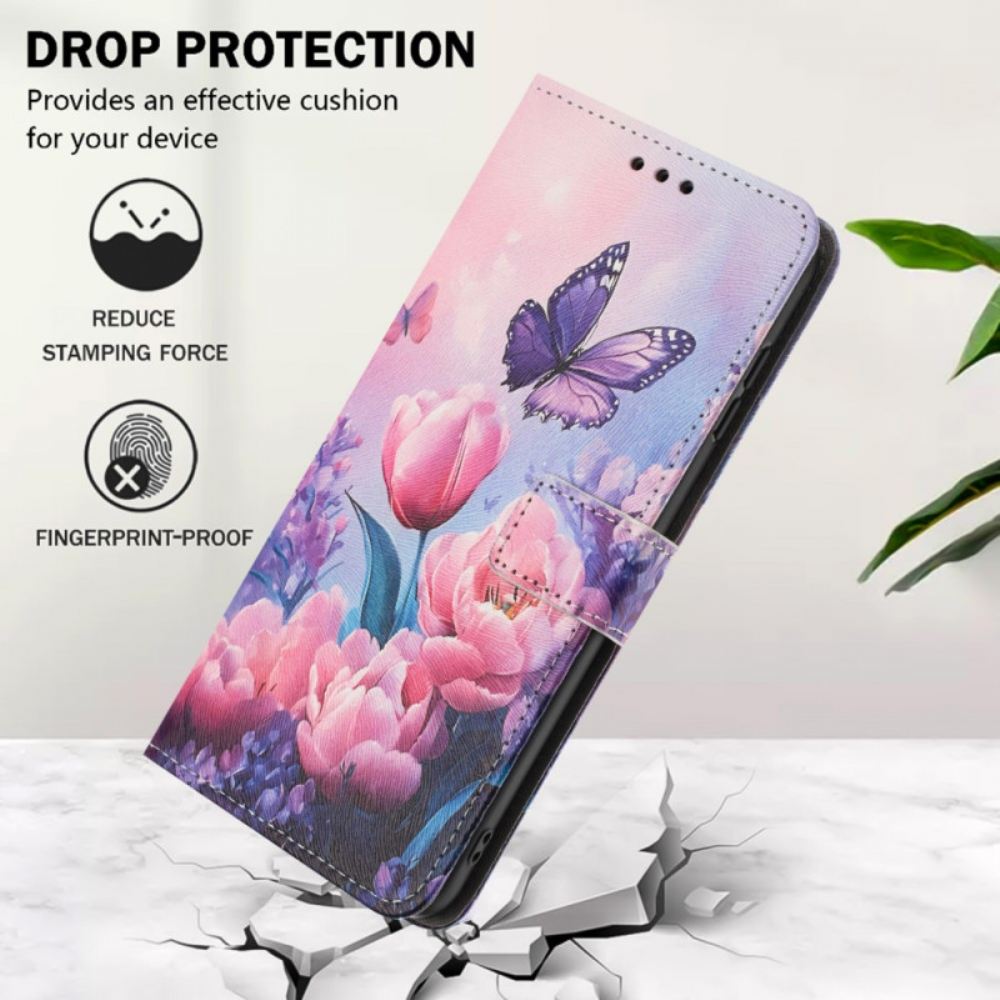 Kožený Kryt Oppo Reno 14 5g Květinový Vzor