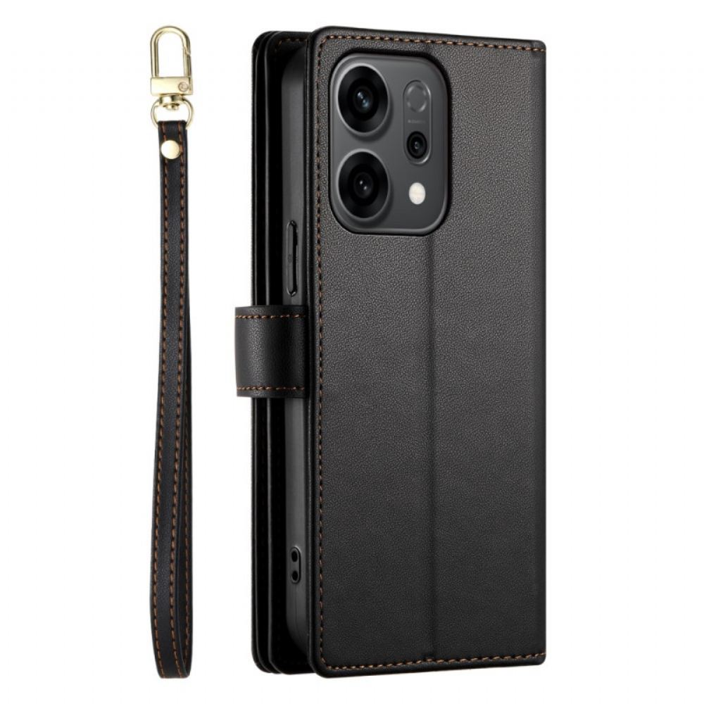 Kožený Kryt Oppo Reno 14 5g Pouzdro Na Zip A Popruhy