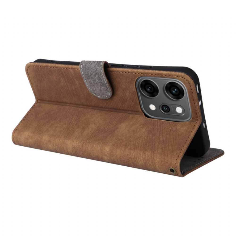 Kožený Kryt Oppo Reno 14 5g Rfid Ochrana Semišový Efekt