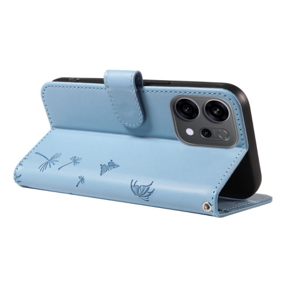 Peněženková Pouzdra Oppo Reno 14 5g Kryty Na Mobil Pampelišky S Popruhem