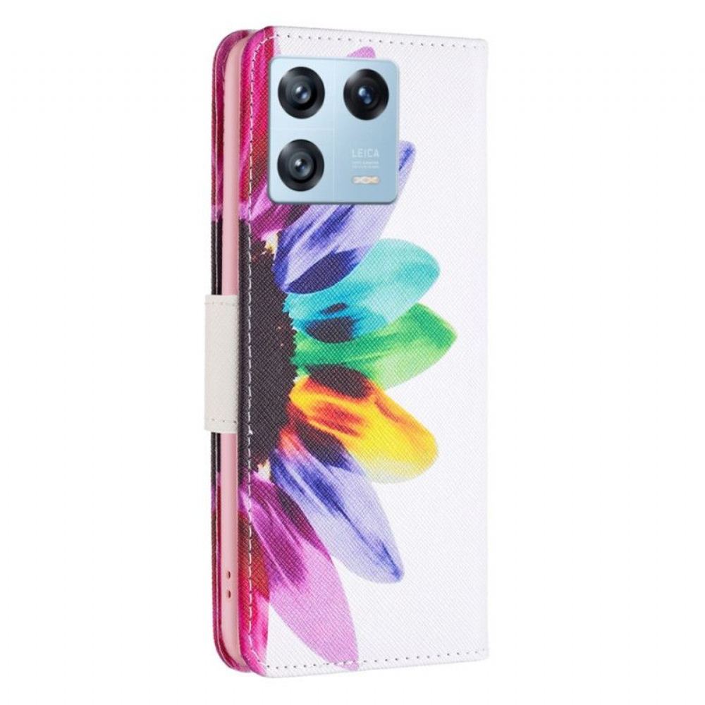 Flipové Pouzdro Na Xiaomi 13 Pro Akvarel Květina
