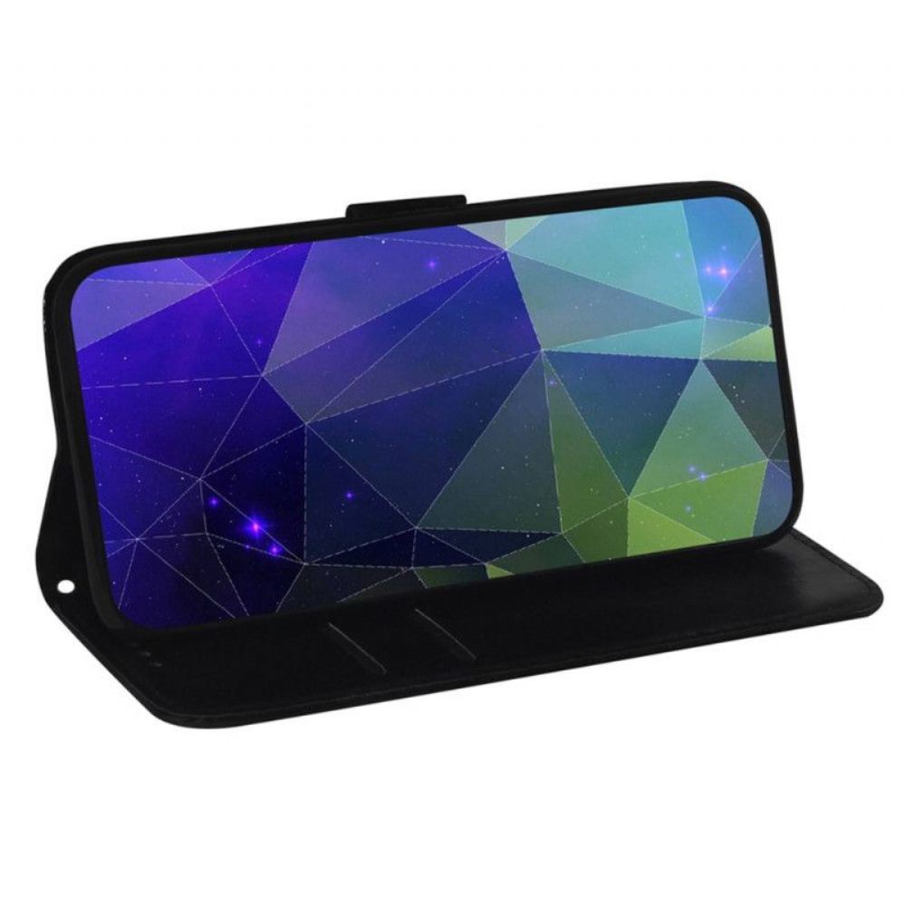Flipové Pouzdro Na Xiaomi 13 Pro Umělá Zrcadlová Kůže S Páskem