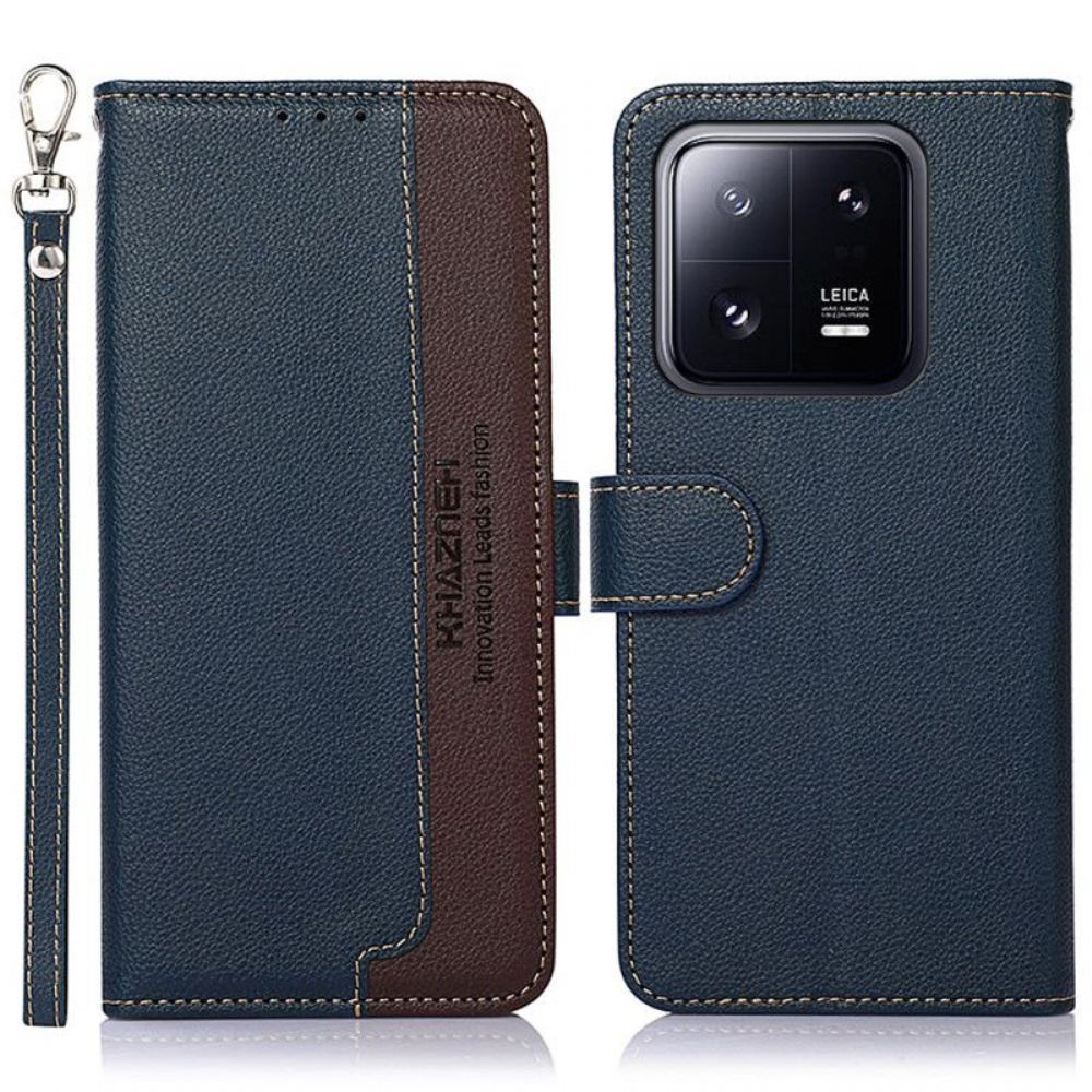 Kožené Pouzdro Na Xiaomi 13 Pro Rfid Khazneh Ve Stylu Liči