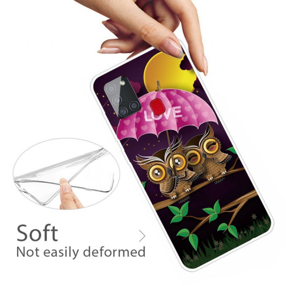 Kryt Na Samsung Galaxy A21s Flexibilní Milostné Sovy