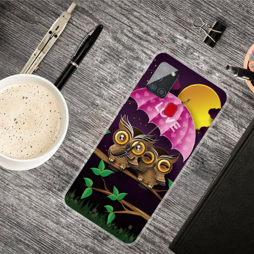 Kryt Na Samsung Galaxy A21s Flexibilní Milostné Sovy