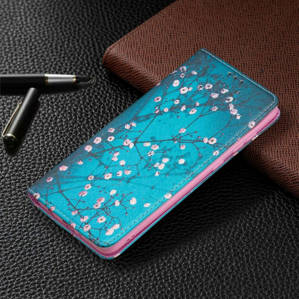 Kryty Na Mobil Na Samsung Galaxy A21s Flipové Pouzdro Kvetoucí Větve