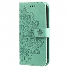 Kožený Kryt Oppo Reno 11f 5g Atištěný Květinový Vzor