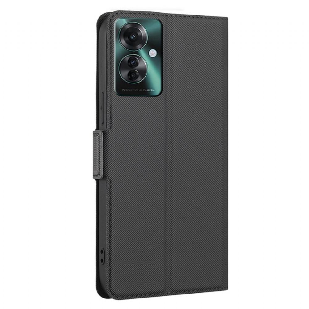 Kožený Kryt Oppo Reno 11f 5g Dvoubarevná Keprová Textura