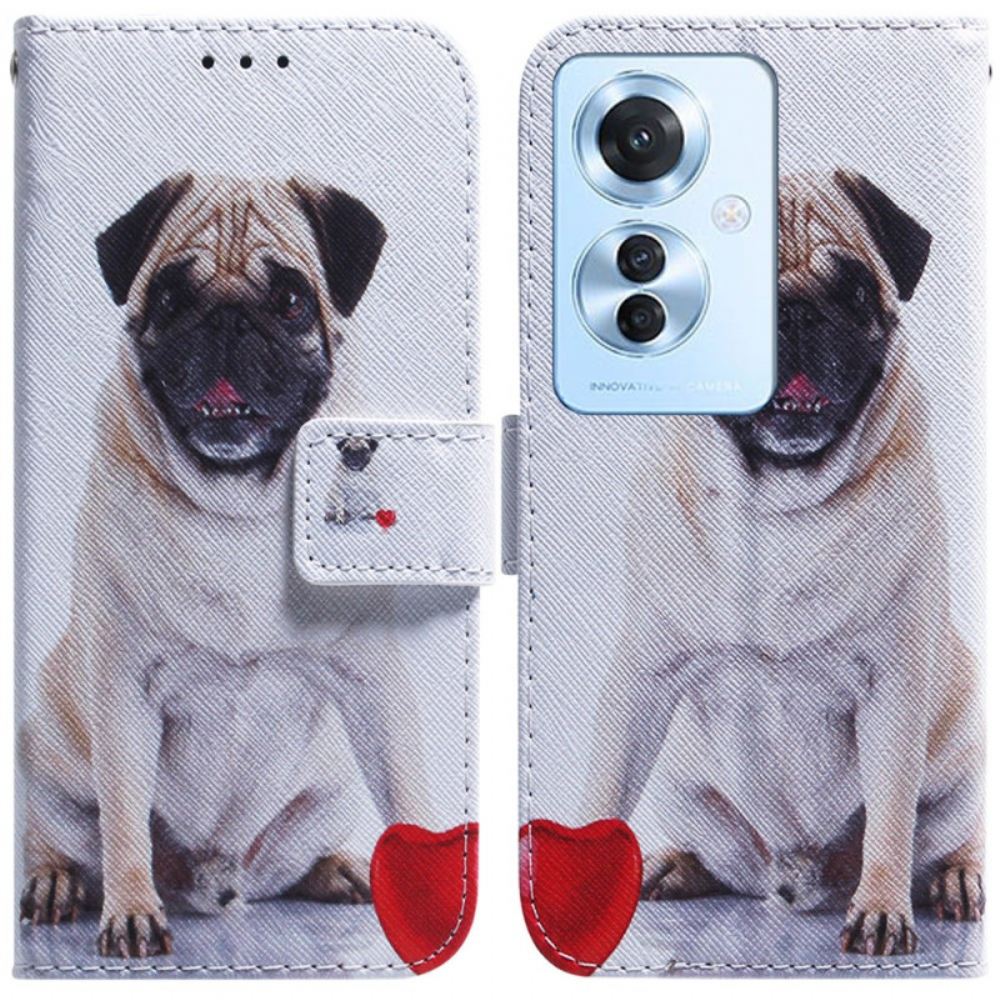Kožený Kryt Oppo Reno 11f 5g Mops Pes