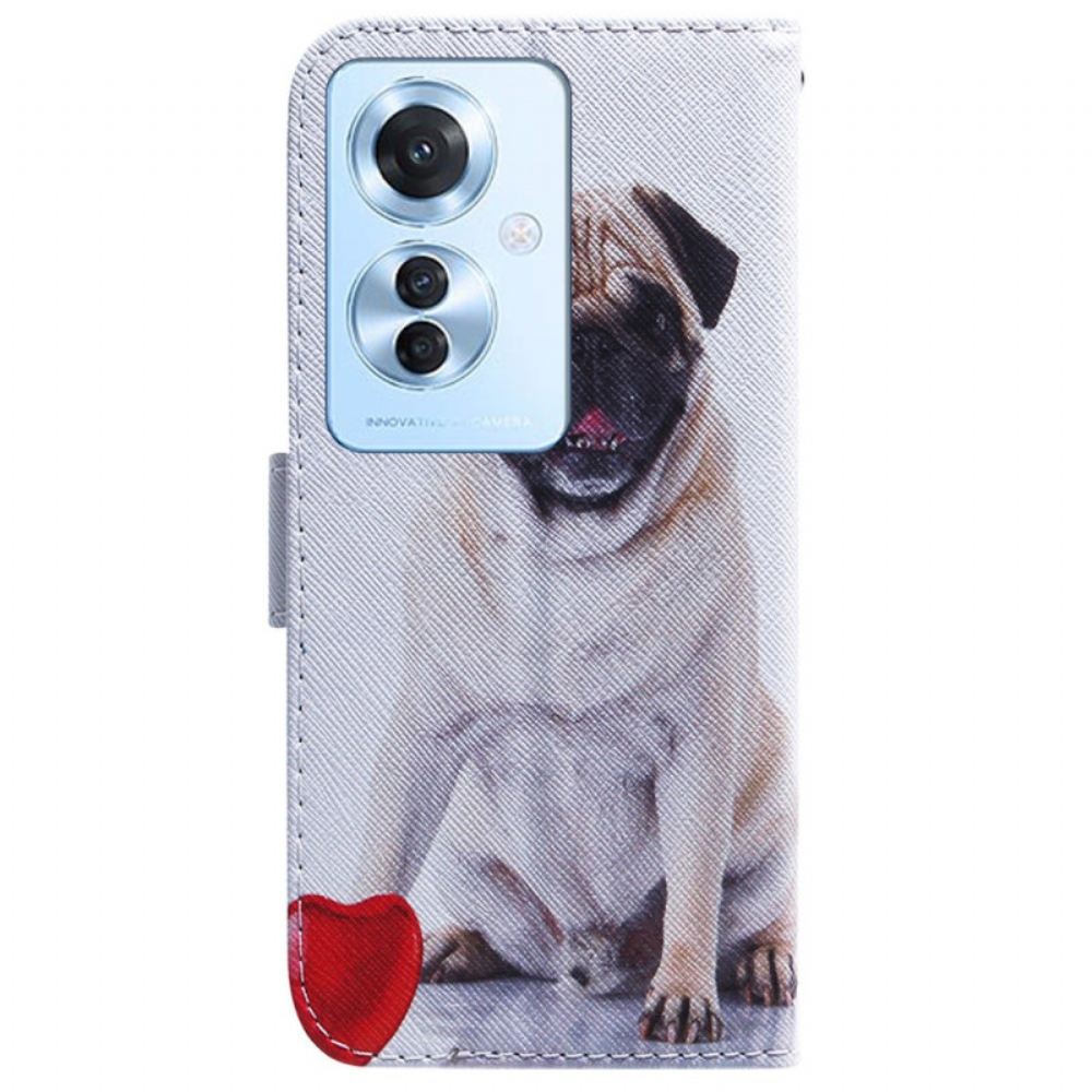 Kožený Kryt Oppo Reno 11f 5g Mops Pes