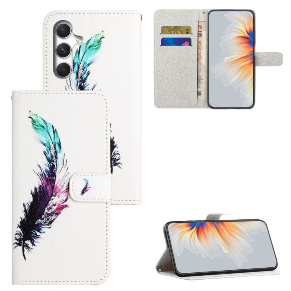 Kožený Kryt Na Samsung Galaxy S26 Design S Peřím