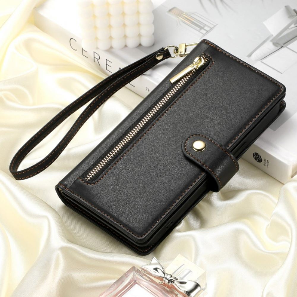 Kožený Kryt Na Samsung Galaxy S26 Kapsa Na Zip A Ramenní Popruhy