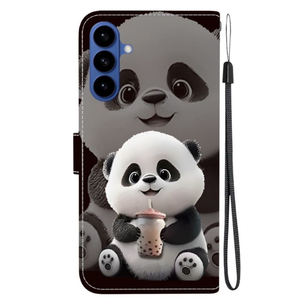 Kožený Kryt Na Samsung Galaxy S26 Malá Panda