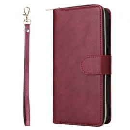 Kožený Kryt Na Samsung Galaxy S26 Peněženka Na Zip