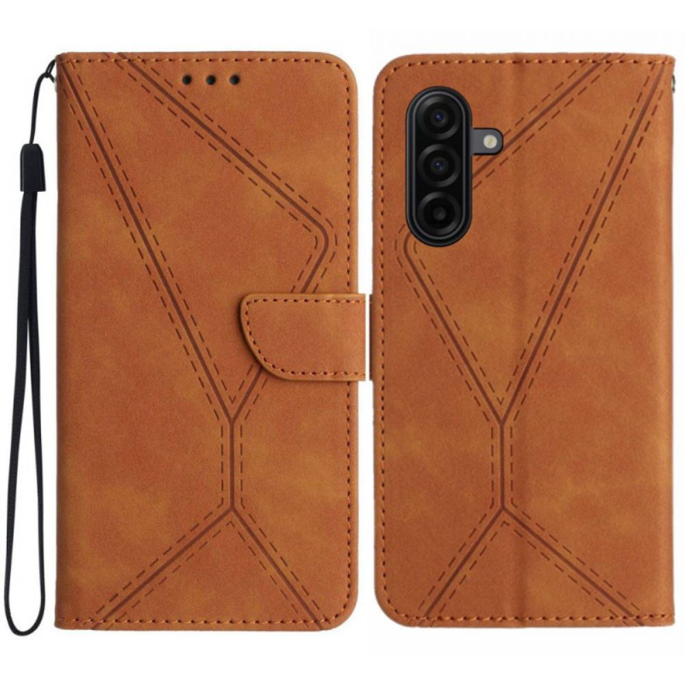 Kožený Kryt Na Samsung Galaxy S26 Čáry A Čárky