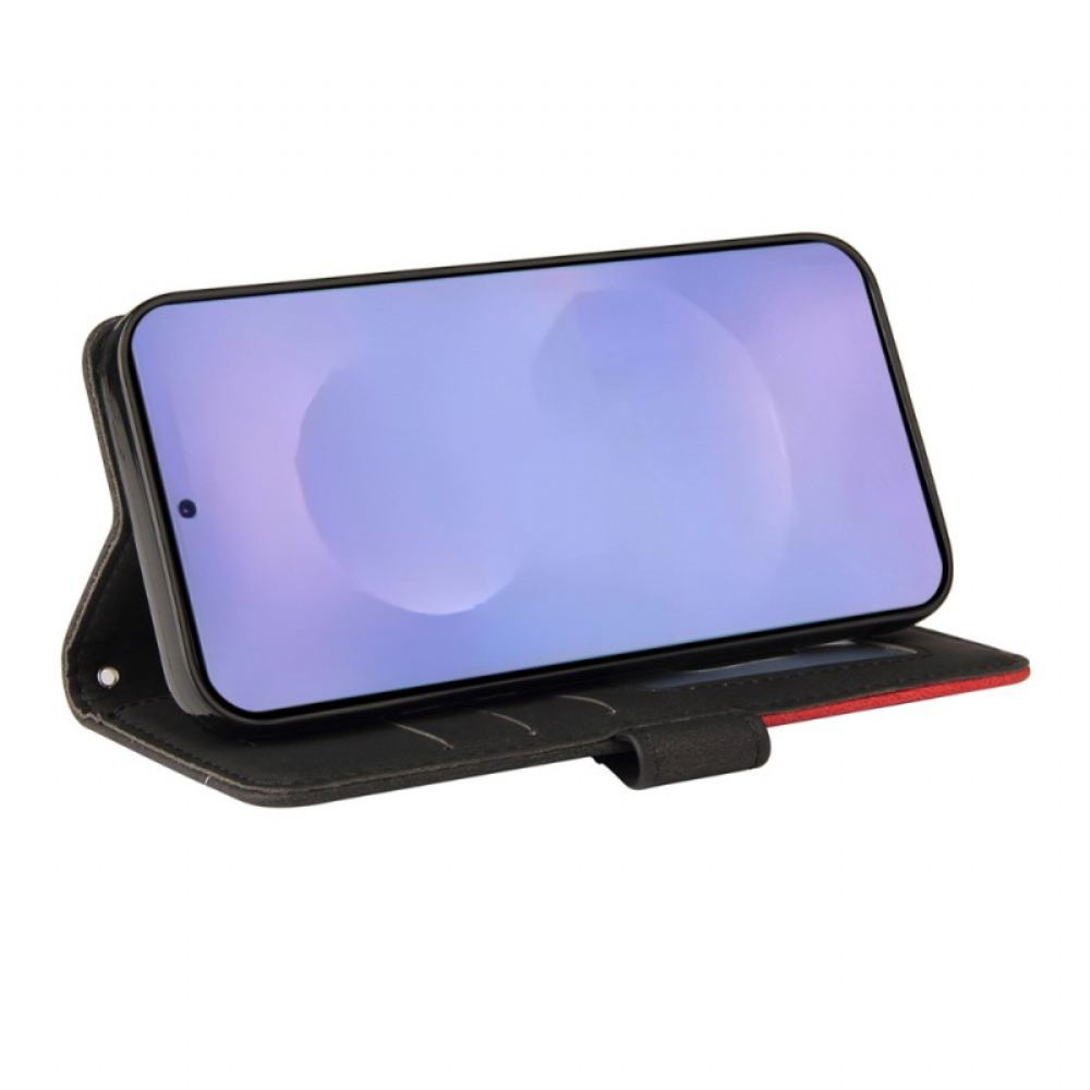 Kožený Kryt Samsung Galaxy S26 Dvoubarevná Vlnitá