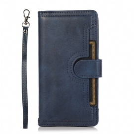 Kožený Kryt Samsung Galaxy S26 Magnetická Peněženka A Šňůrka Na Krk