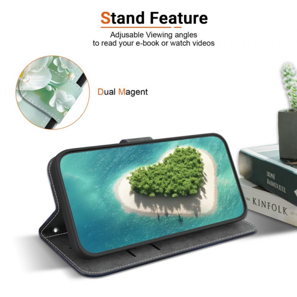 Kožený Kryt Samsung Galaxy S26 Nefritové Květiny