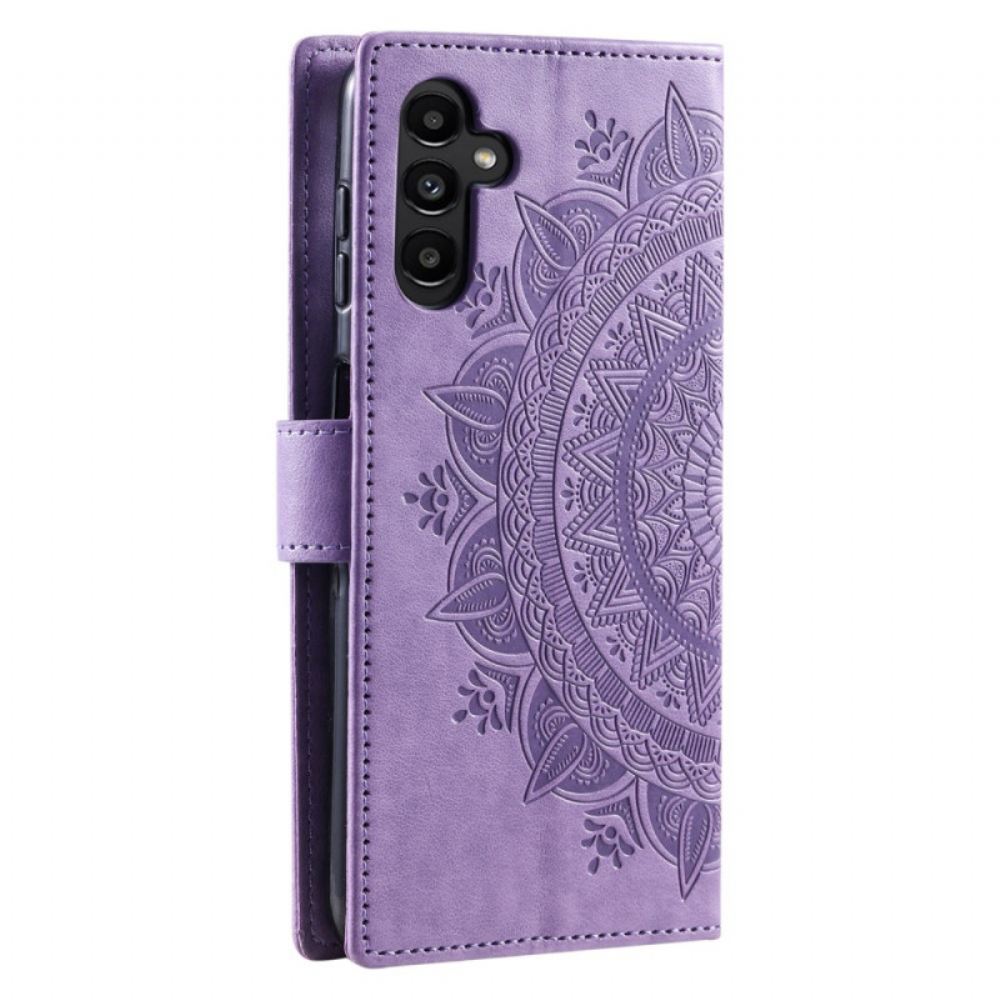 Kožený Kryt Samsung Galaxy S26 Sluneční Mandala