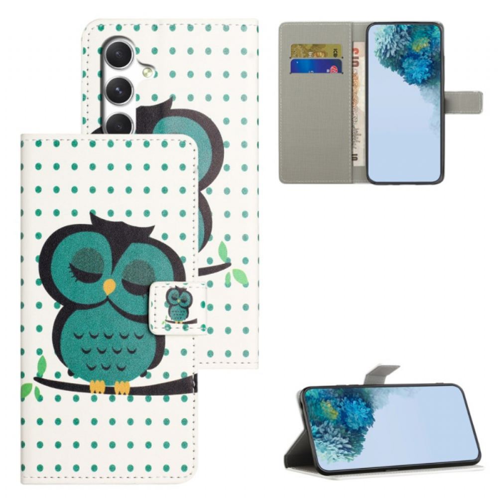 Kožený Kryt Samsung Galaxy S26 Spící Sova