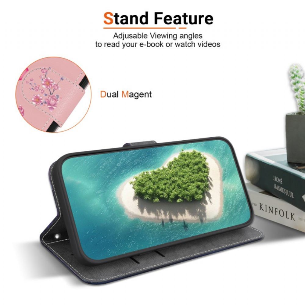 Kožený Kryt Samsung Galaxy S26 Vzor Sakury