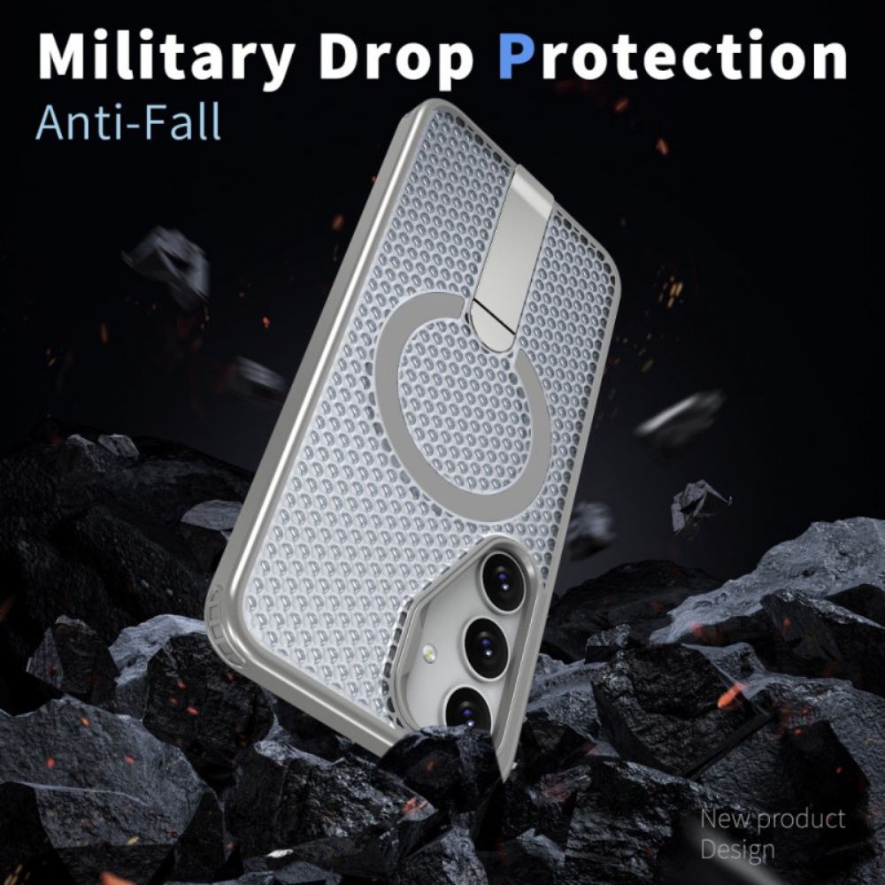 Kryt Na Samsung Galaxy S26 Magnetické S Magnetickým Stojánkem A Stojánkem S Mřížkovou Texturou