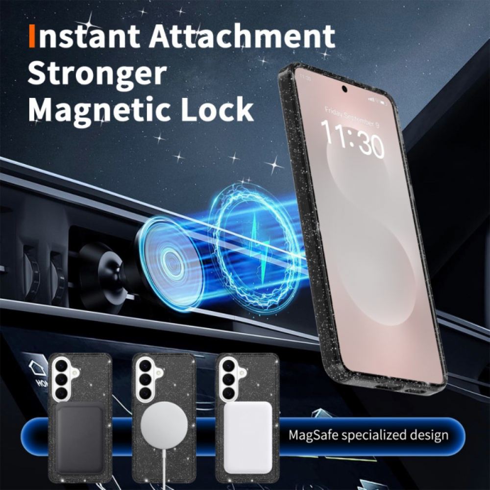 Kryt Na Samsung Galaxy S26 Třpytivá Magnetická Peněženka