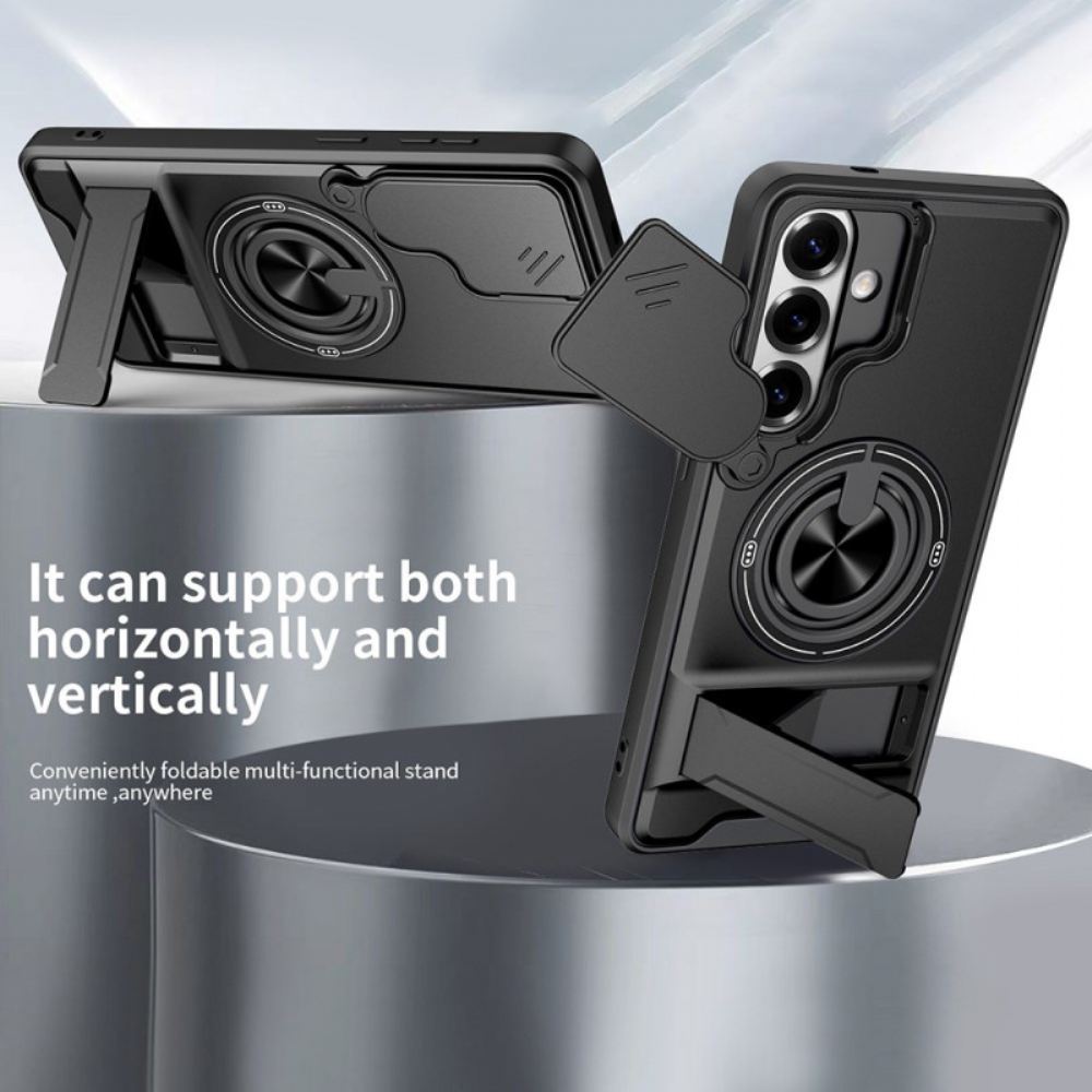 Kryt Samsung Galaxy S26 Magnetický Skládací Držák Na Prsteny A Chránič Fotoaparátu