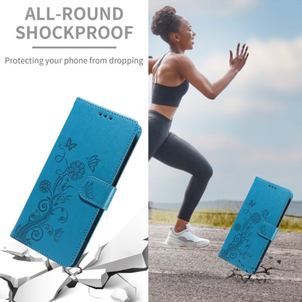 Peněženková Pouzdra Samsung Galaxy S26 Květinové Motýly