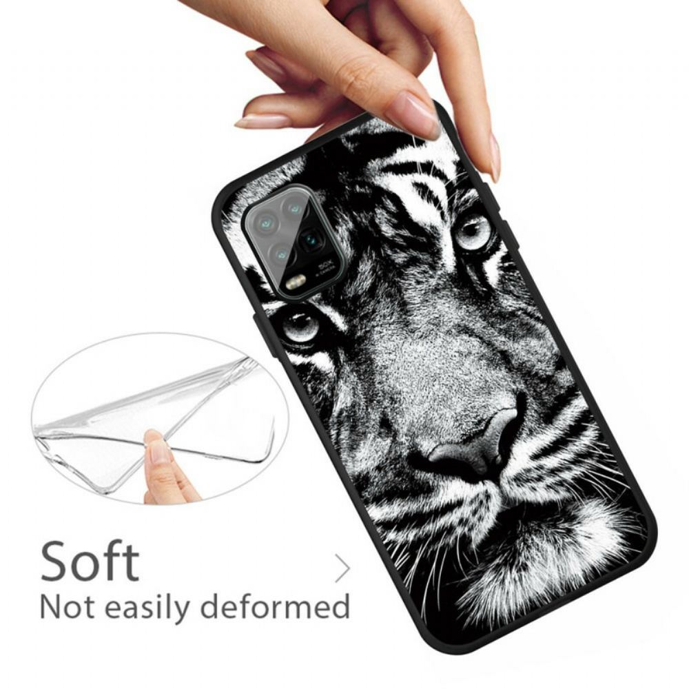 Kryt Na Xiaomi Mi 10 Lite Černobílý Tygr