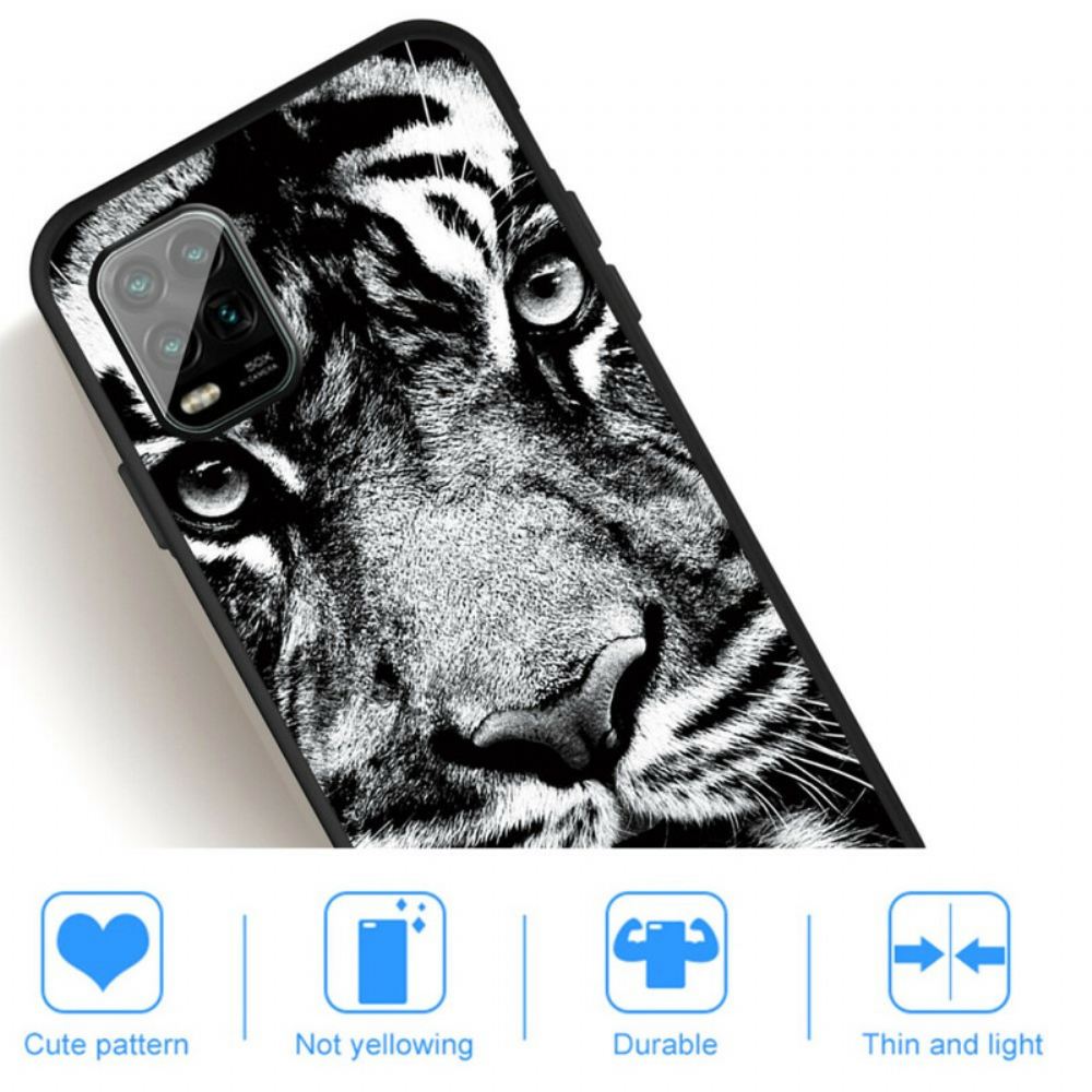 Kryt Na Xiaomi Mi 10 Lite Černobílý Tygr