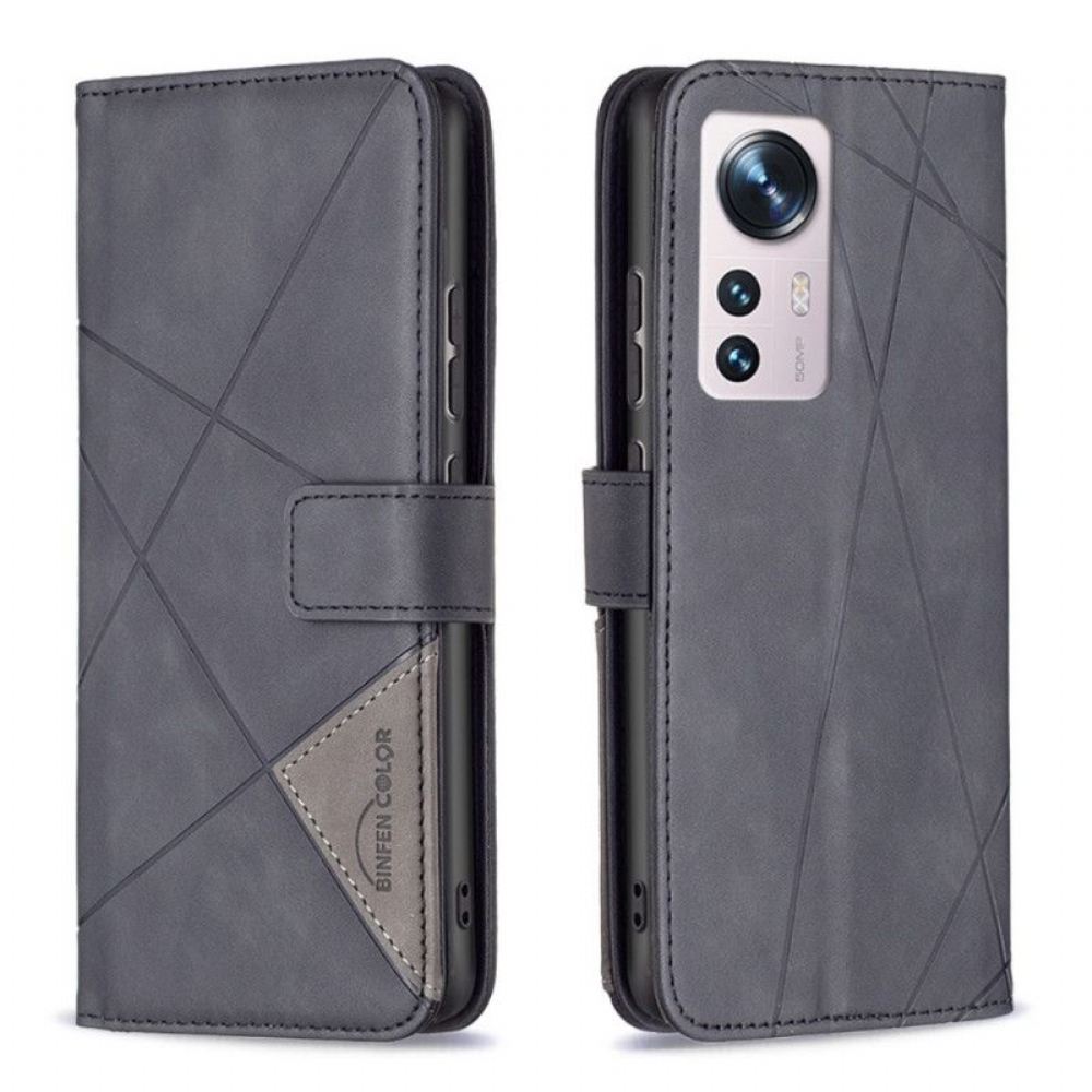 Flipové Pouzdro Na Xiaomi 12 / 12X Barevné Trojúhelníky Binfen