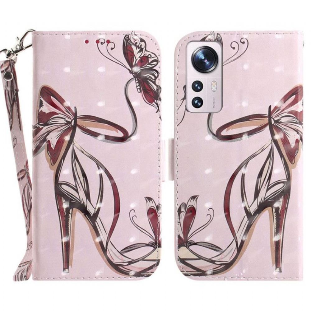 Flipové Pouzdro Na Xiaomi 12 / 12X Na Lana Strappy Pumpa