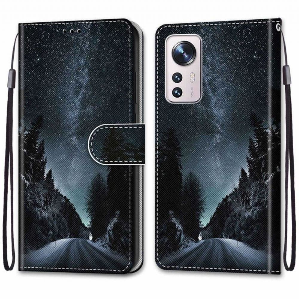 Flipové Pouzdro Na Xiaomi 12 / 12X Na Lana Strappy Sky