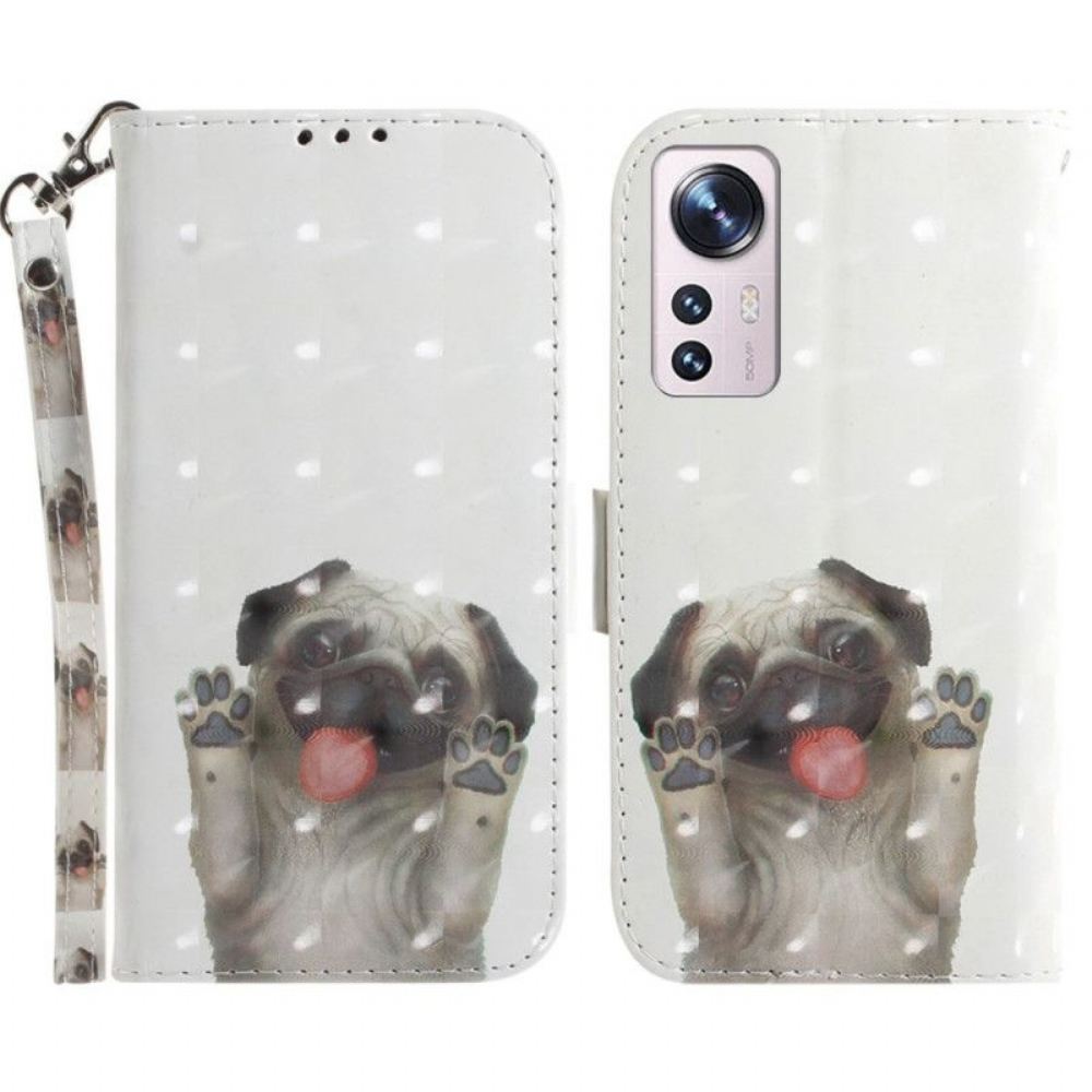 Flipové Pouzdro Na Xiaomi 12 / 12X Na Lana Tanga Mops