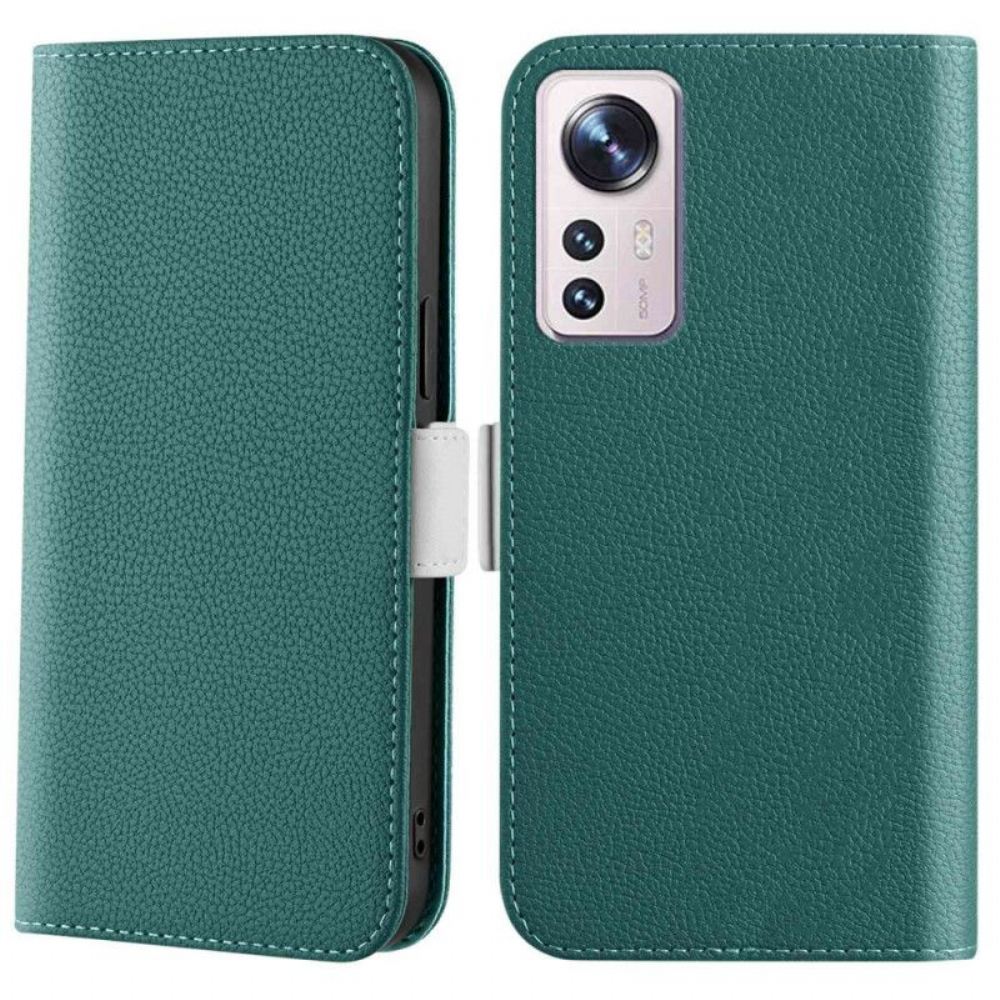 Kožené Pouzdro Na Xiaomi 12 / 12X Kožená Dvojitá Spona Litchi