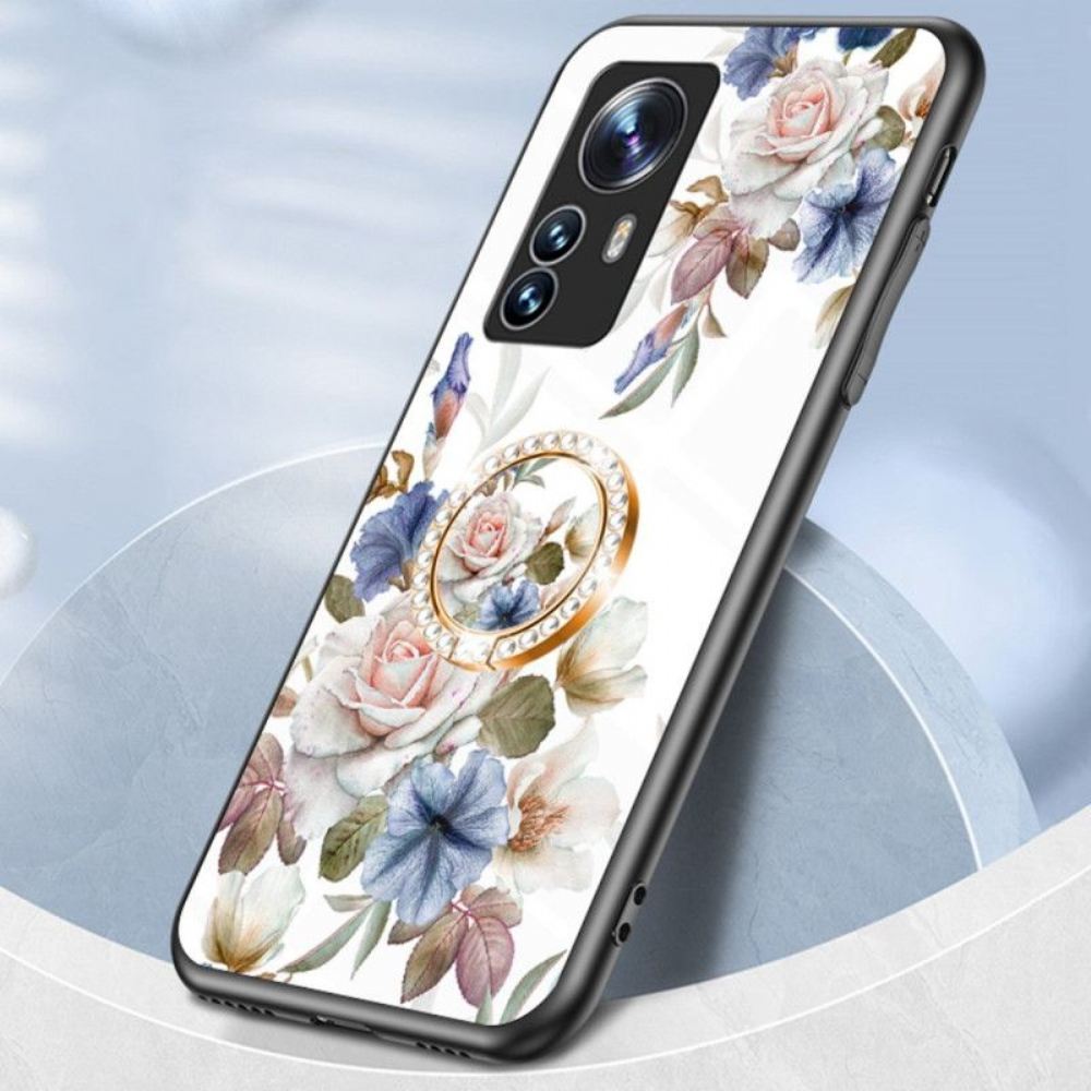 Kryt Na Xiaomi 12 / 12X Tvrzené Sklo S Květinovým Prstenem