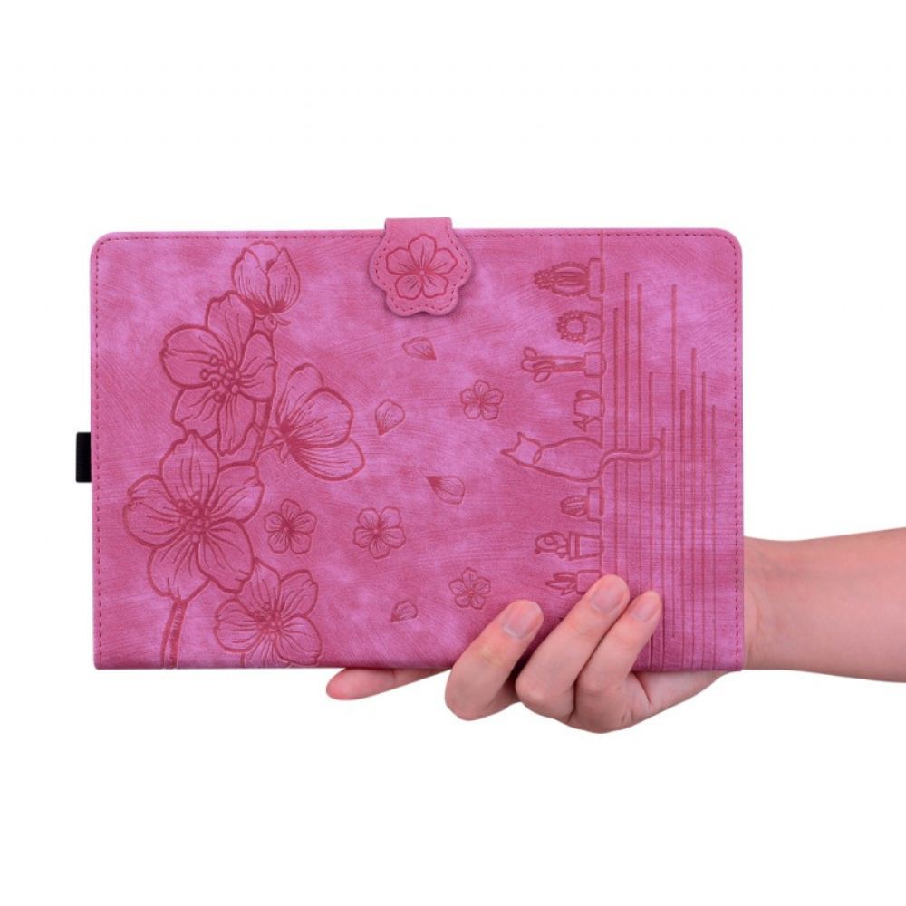 Pouzdro Samsung Galaxy Tab S9 Ultra Květinové A Kočičí Vzory