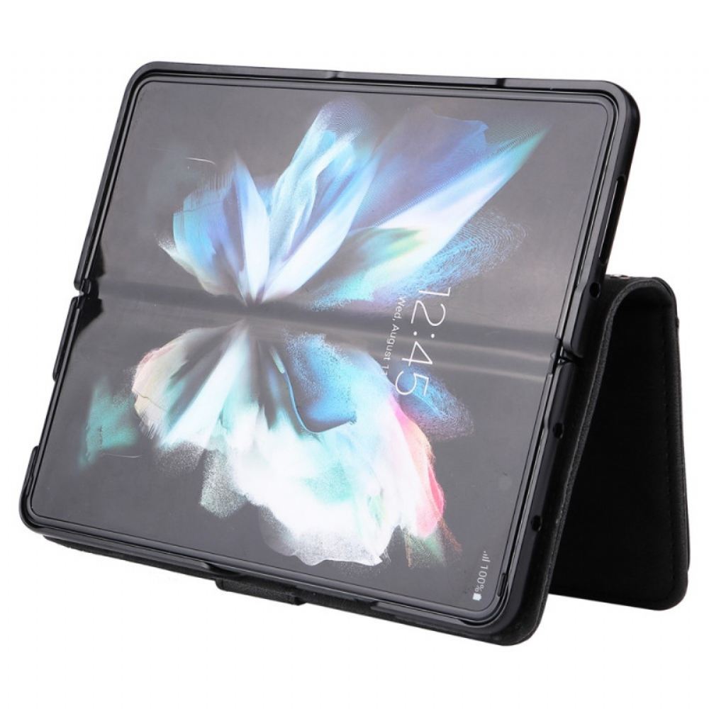Flipové Pouzdro Na Samsung Galaxy Z Fold 3 5G Multifunkční Nýt A Šňůrka