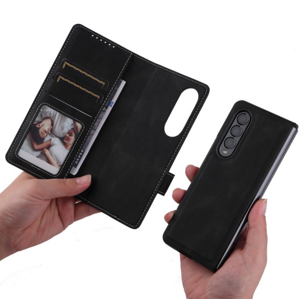 Kryt Flipové Pouzdro Na Samsung Galaxy Z Fold 3 5G Vintage Odnímatelné