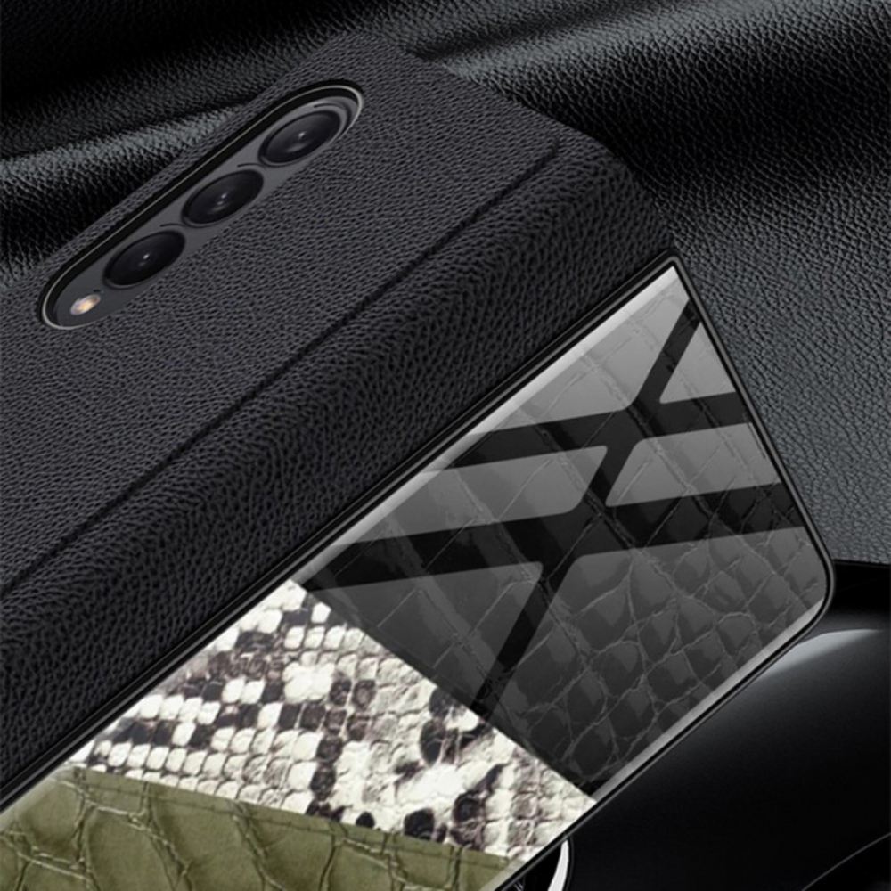 Kryty Na Mobil Na Samsung Galaxy Z Fold 3 5G Flipové Pouzdro Tvrzené Sklo Leopard