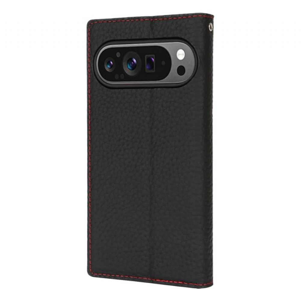 Kožené Pouzdro Google Pixel 10 / 10 Pro Kryty Na Mobil Texturovaný Kožený Řemínek