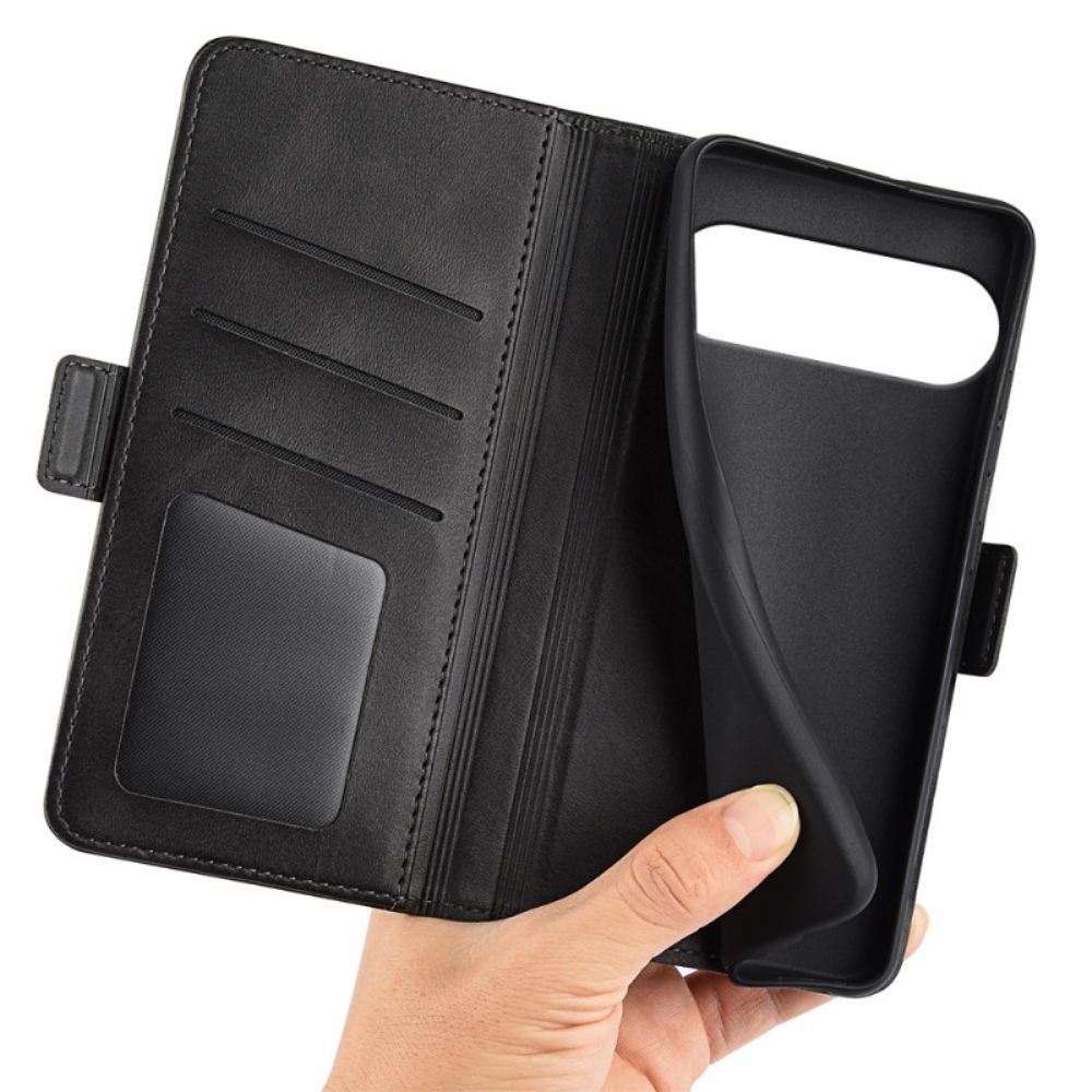 Kožený Kryt Google Pixel 10 / 10 Pro Dvojitá Spona