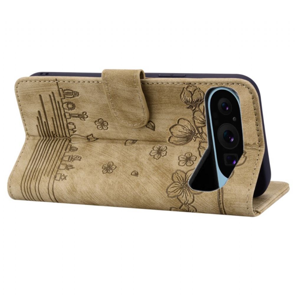 Kožený Kryt Google Pixel 10 / 10 Pro Kočičí Scéna