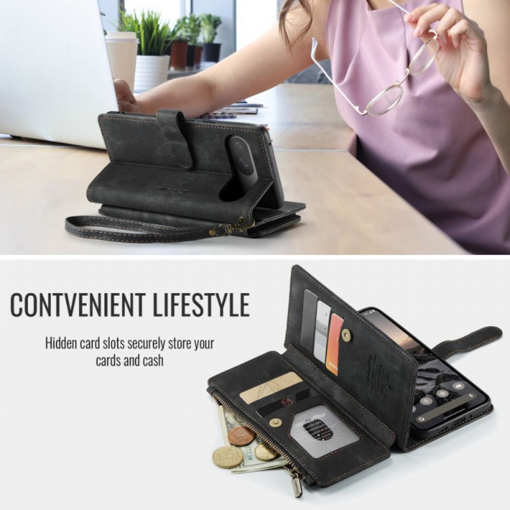 Kožený Kryt Google Pixel 10 / 10 Pro Peněženka Caseme